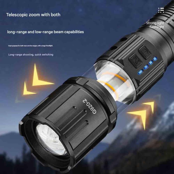 Фонарь YEMAO YM-G920-2 TG 30W, 1x401350, Power Bank, ЗУ Type-C, zoom, функция лампы