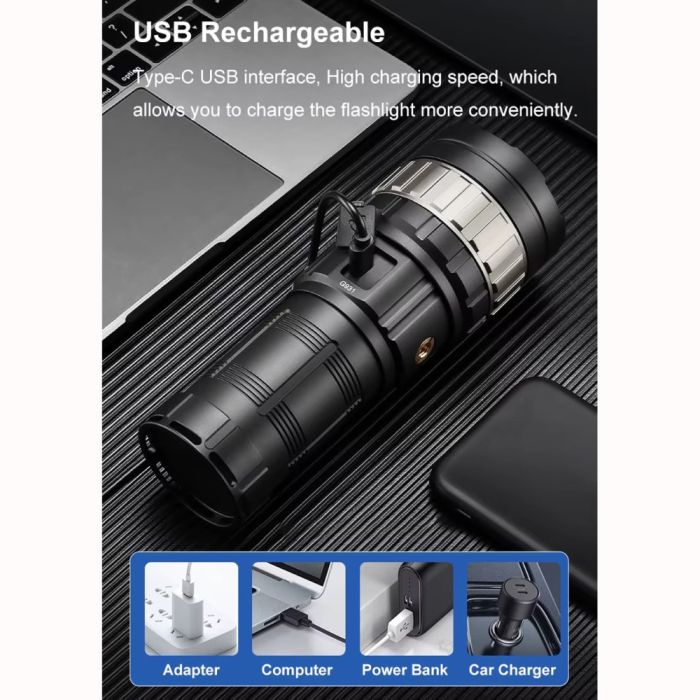 Фонарь YEMAO YM-G931 TG 30W+COB, 1x40700, Power Bank, ЗУ Type-C, zoom