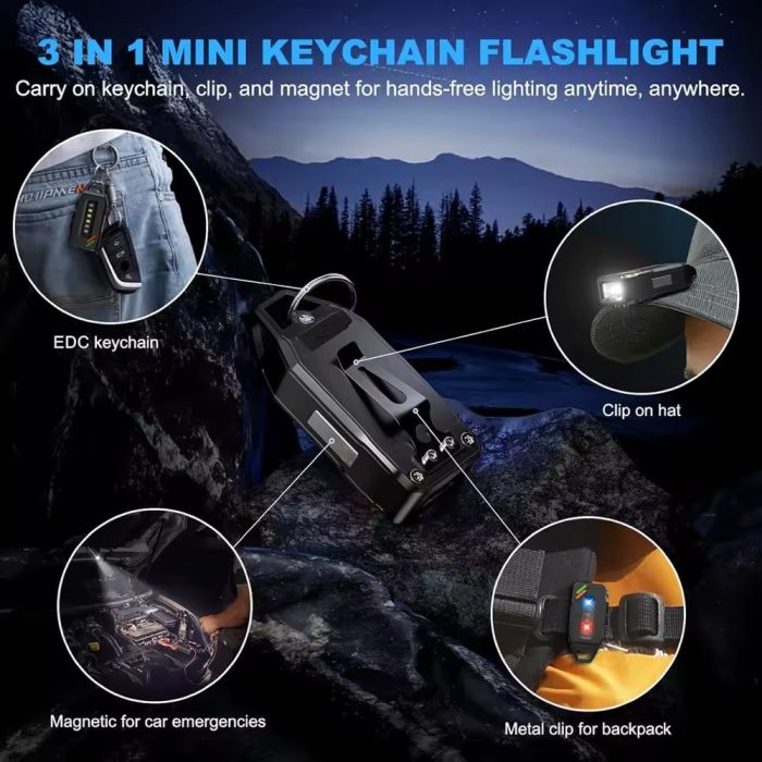 Фонарь YEMAO YM-M02X XTE+5SMD(RGB), Li-Ion аккумулятор, ЗУ Type-C, магнит