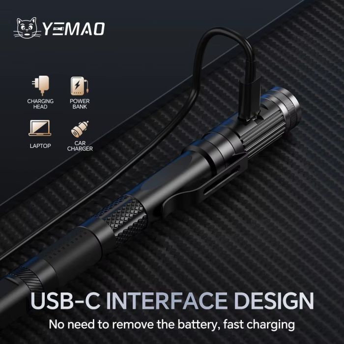 Фонарь YEMAO YM-M91 XPG, 1x10280, ЗУ Type-C, 6-in-1 multitool