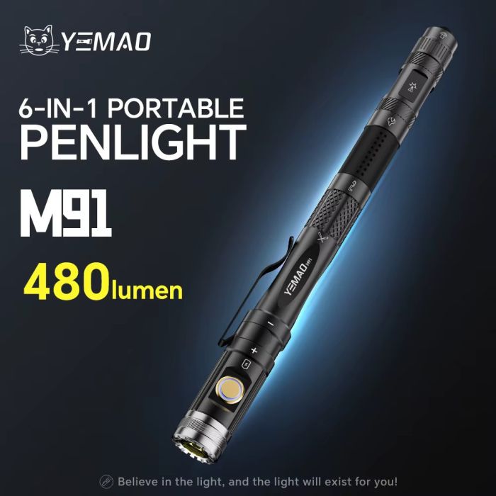 Фонарь YEMAO YM-M91 XPG, 1x10280, ЗУ Type-C, 6-in-1 multitool