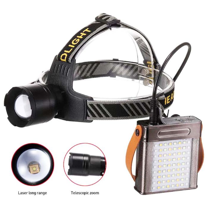Фонарь налобный YEMAO YM-T102 TG+SMD(White+Red), Li-Ion аккумулятор, ЗУ Type-C, Internal battery, zoom