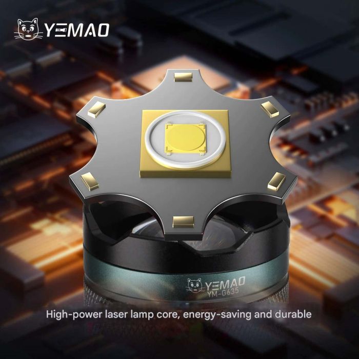 Фонарь YEMAO YM-G635 TG 30W, 1x401350, Power Bank, ЗУ Type-C, zoom, кейс