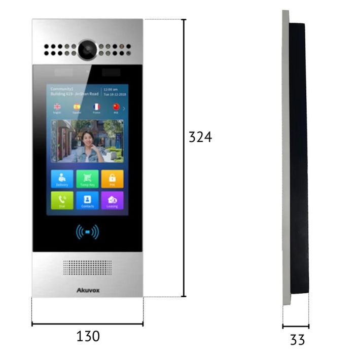 Багатоабонентна панель виклику Akuvox R29C Black на Android (розпізнавання обличчя, Bluetooth)