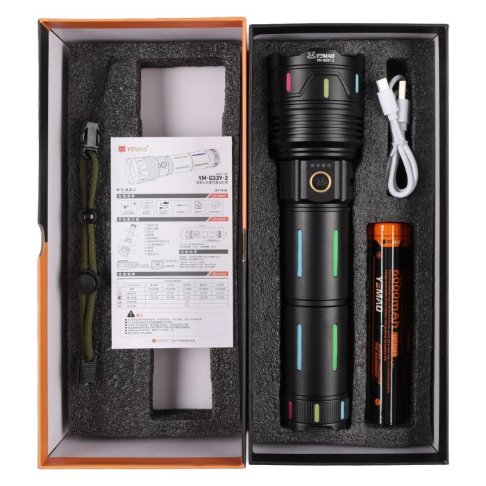 Фонарь YEMAO YM-G33Y-2 TG 40W, 3x361350, ЗУ Type-C, zoom
