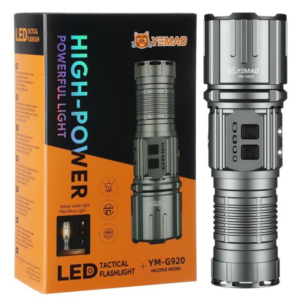 Фонарь YEMAO YM-G920 TG 30W, 1x40700, Power Bank, ЗУ Type-C, zoom, функция лампы