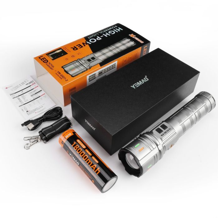 Фонарь YEMAO YM-G921-2 TG 30W, 1x401350, Power Bank, ЗУ Type-C, zoom, функция лампы