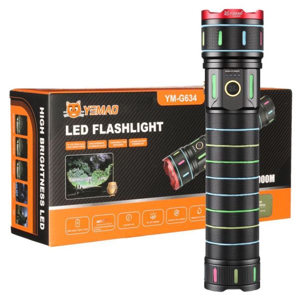 Фонарь YEMAO YM-G634 TG 30W, 1x401350, Power Bank, ЗУ Type-C, zoom, кейс