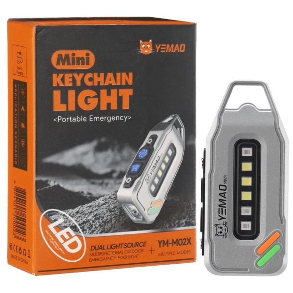 Фонарь YEMAO YM-M02X XTE+5SMD(RGB), Li-Ion аккумулятор, ЗУ Type-C, магнит