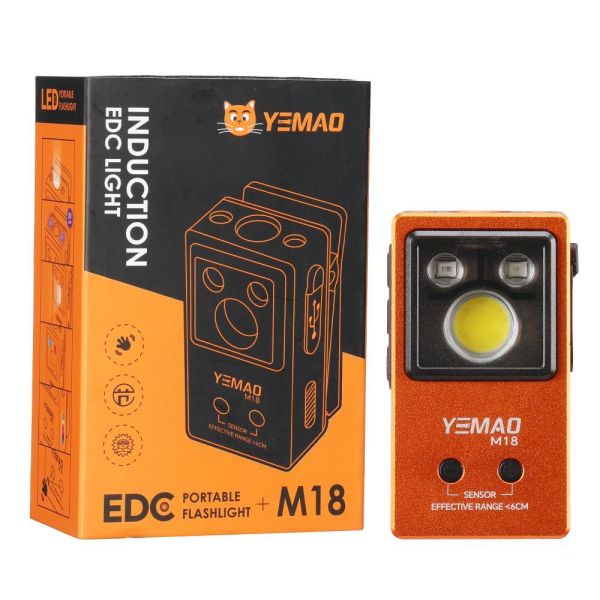 Ліхтар YEMAO YM-M18 TG+2UV+SMD(RGB), Motion Sensor , Li-Ion акумулятор, ЗУ Type-C, магніт, кліпса
