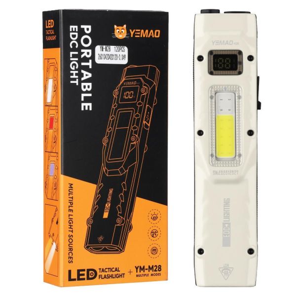 Фонарь YEMAO YM-M28 2XPL+COB(White+Red)+UV, Li-Ion аккумулятор, ЗУ Type-C, клипса