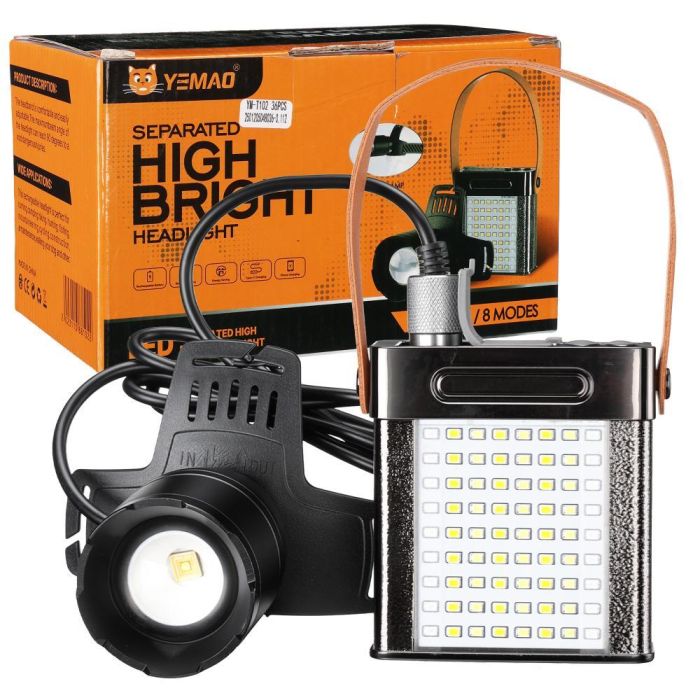Фонарь налобный YEMAO YM-T102 TG+SMD(White+Red), Li-Ion аккумулятор, ЗУ Type-C, Internal battery, zoom
