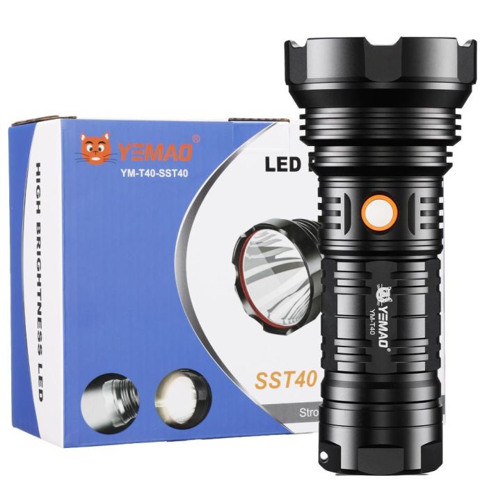 Фонарь YEMAO YM-T40 SST40, 1x38650, ЗУ Type-C, кейс