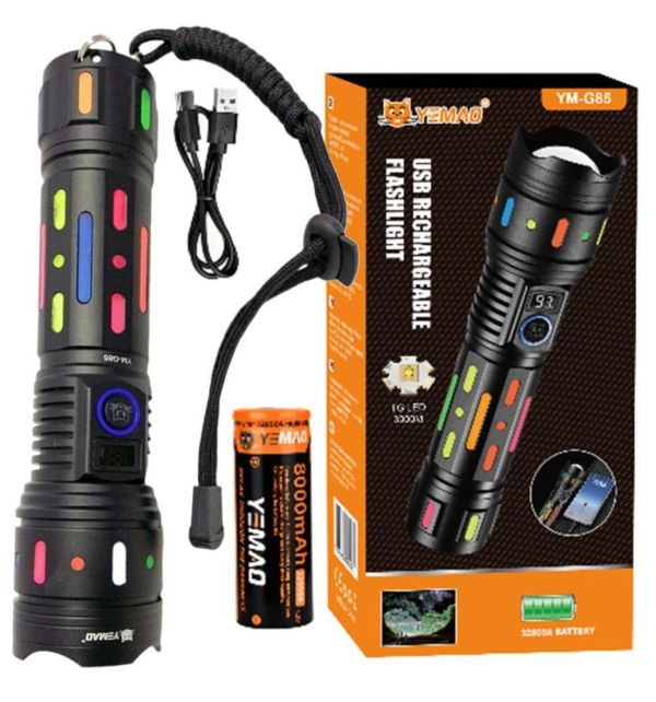 Фонарь YEMAO YM-G85-TG, 1x32850, Power Bank, ЗУ Type-C, zoom