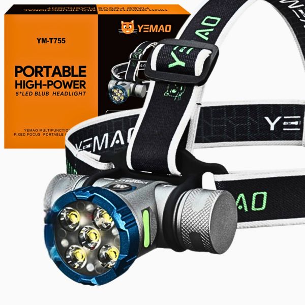 Налобный фонарь YEMAO YM-T755X, 3000LM, аккумулятор 2x21700 (4200 mAh), с красным светом
