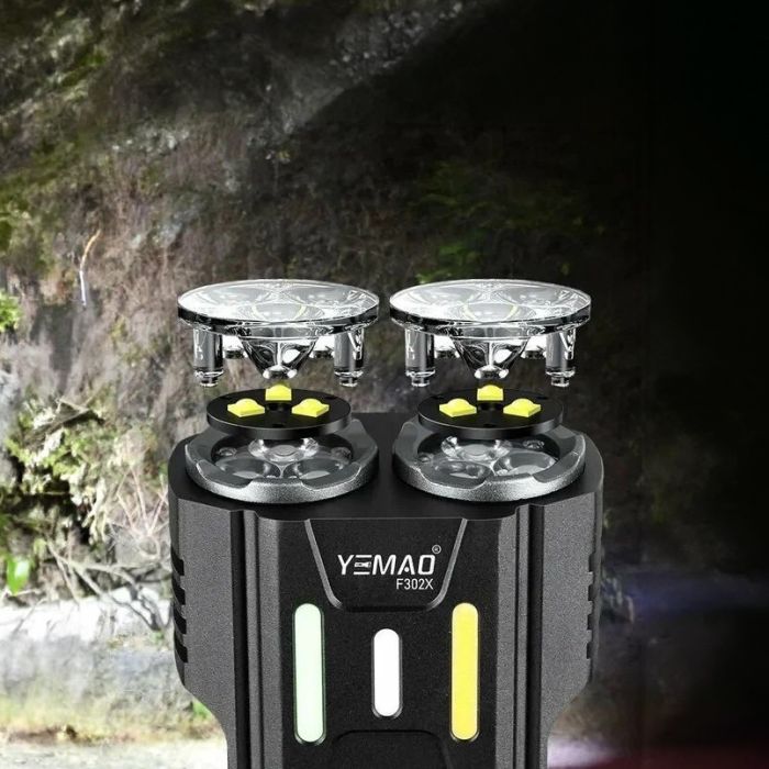 Фонарь YEMAO YM-F302X-6TG+COB(white+red), 2x26350, Power Bank, ЗУ Type-C, магнит