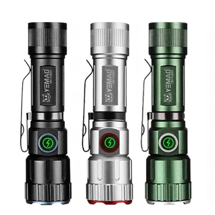 Фонарь YEMAO YM-F605X-TG, 2x14500, ЗУ Type-C, zoom, магнит