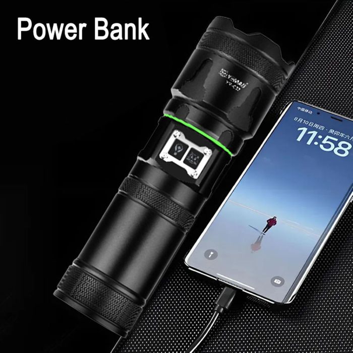 Фонарь YEMAO YM-G37-TG-30W, 1x40700, Power Bank, ЗУ Type-C, zoom, функция лампы, IP66