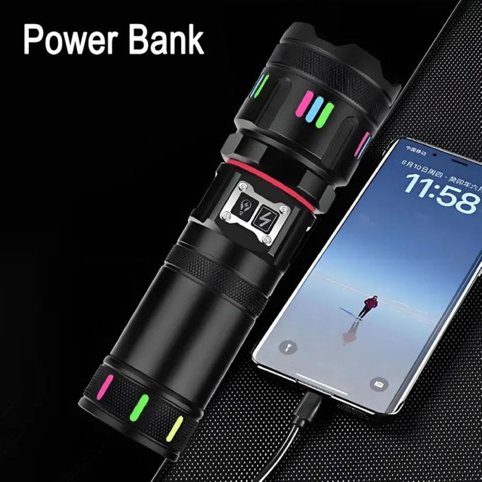 Фонарь YEMAO YM-G37Y-TG-30W, 1x40700, Power Bank, ЗУ Type-C, zoom, функция лампы, IP66