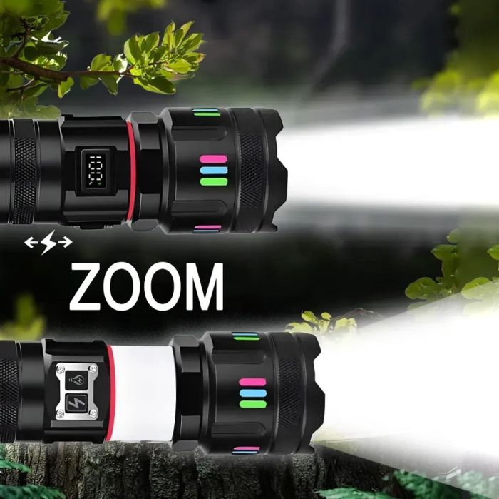 Фонарь YEMAO YM-G37Y-TG-30W, 1x40700, Power Bank, ЗУ Type-C, zoom, функция лампы, IP66