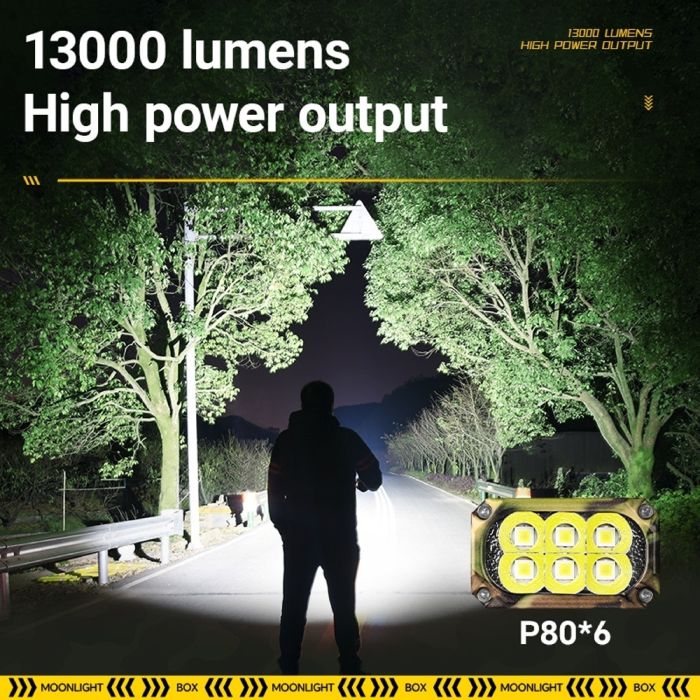 Фонарь YEMAO YM-G666M-6P80, Li-Ion аккумулятор, Power Bank, ЗУ Type-C, чехол