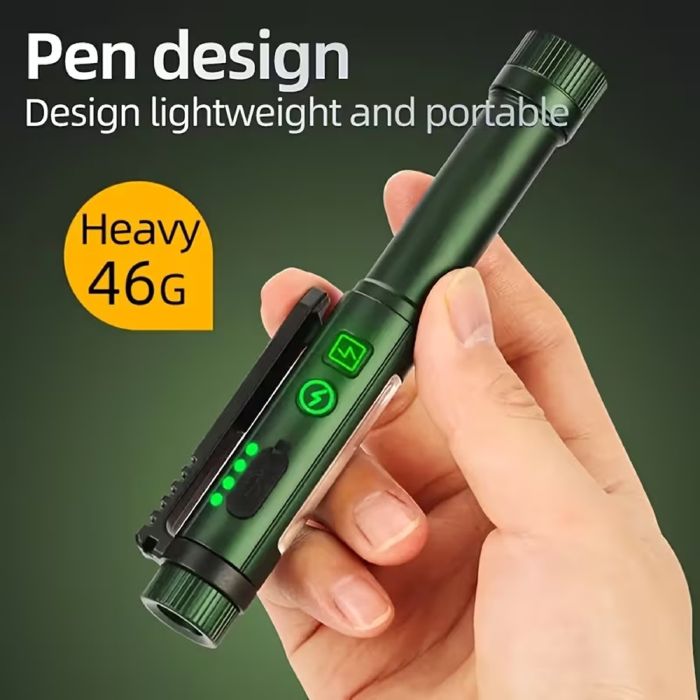 Фонарь YEMAO YM-M45-XPG+COB(white+red+green), 1x14500/1xAA, ЗУ Type-C, магнит