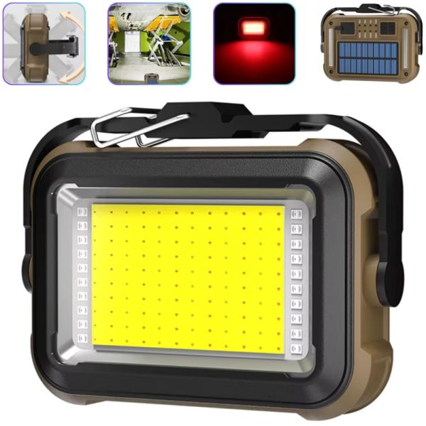 Ліхтар кемпінг TZD-01-COB(White+Yellow+Red+Blue)-PRO, Power Bank, Li-Ion акк., сонячна батарея, ЗП Type-C, магніт, гачок, Box