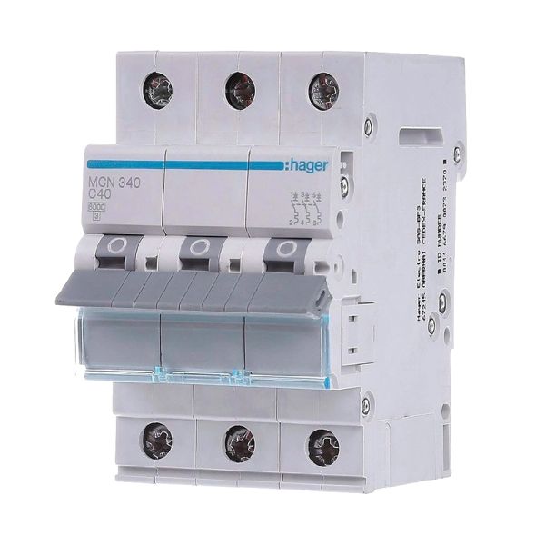 Автоматичний вимикач Hager MCN340 3P 6 кА C-40A 3M