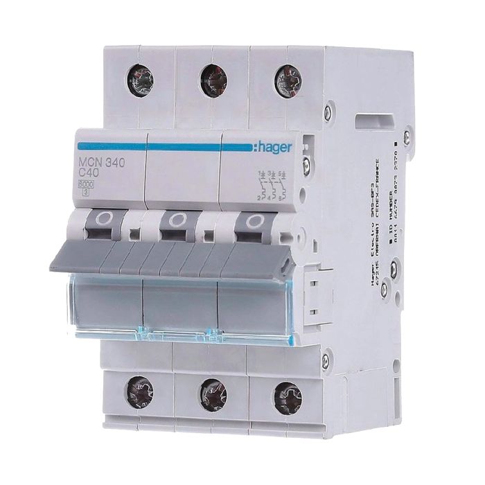 Автоматичний вимикач Hager MCN340 3P 6 кА C-40A 3M