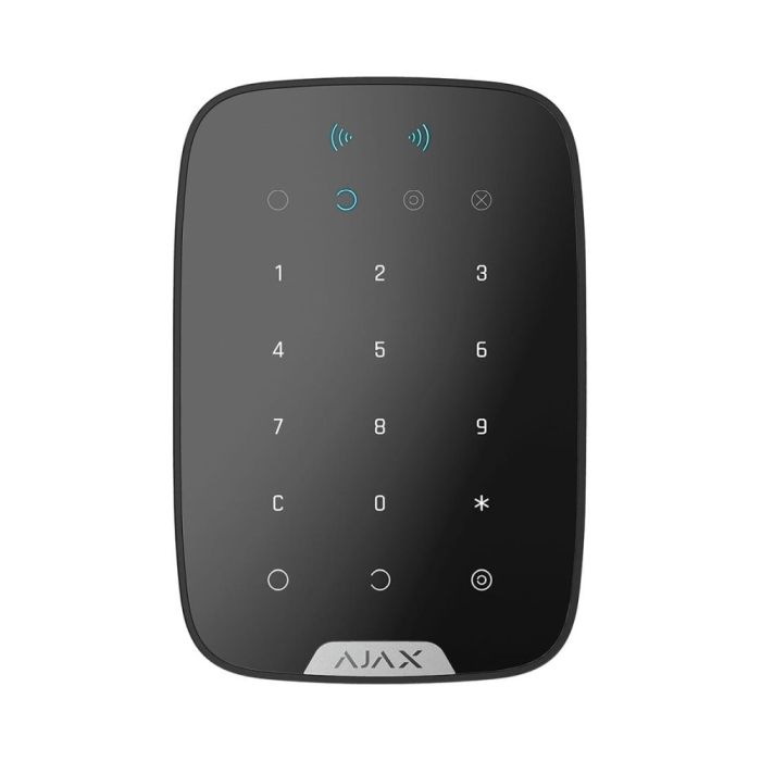 Бездротова сенсорна клавіатура Ajax Keypad Plus (8EU) black (розпродаж 844) зі зчитувачем карток Pass і брелоків Tag