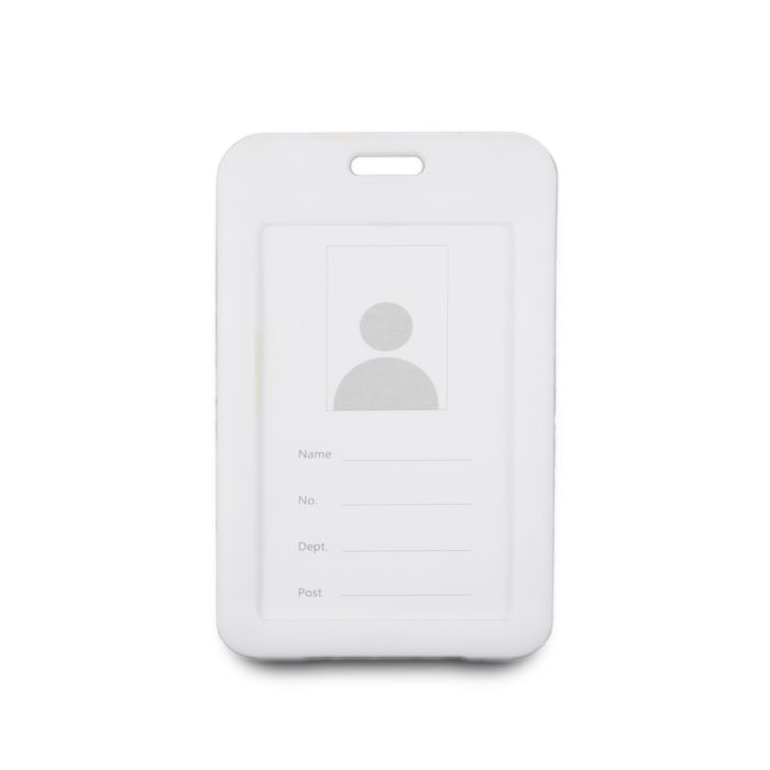 Бейдж на шнурку, вертикальний, колір білий – ATIS, 111 x 69 x 5 мм