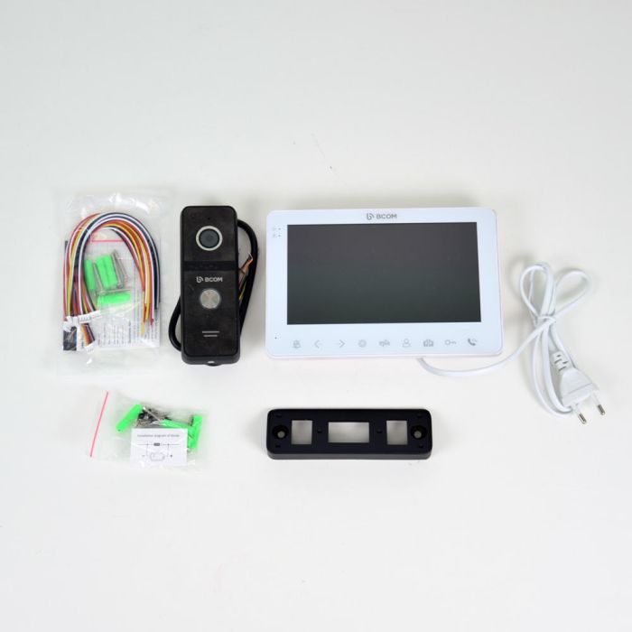 Комплект відеодомофону BCOM BD-780FHD White Kit (розпродаж 872): відеодомофон 7" і відеопанель
