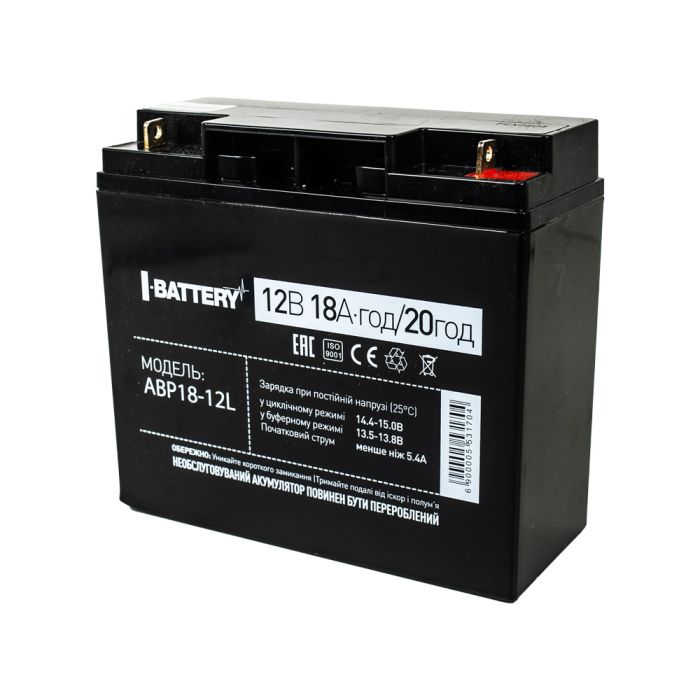 Акумулятор 12В 18А·год для ДБЖ I-Battery ABP18-12L (розпродаж 933)