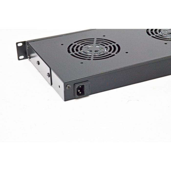 Блок 2-х вентиляторний 1U до шаф з вимикачем, чорний