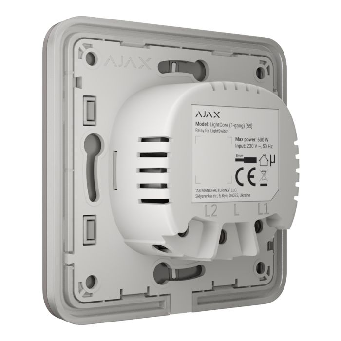 Вимикач Ajax LightSwitch 2-gang Grey двоклавішний