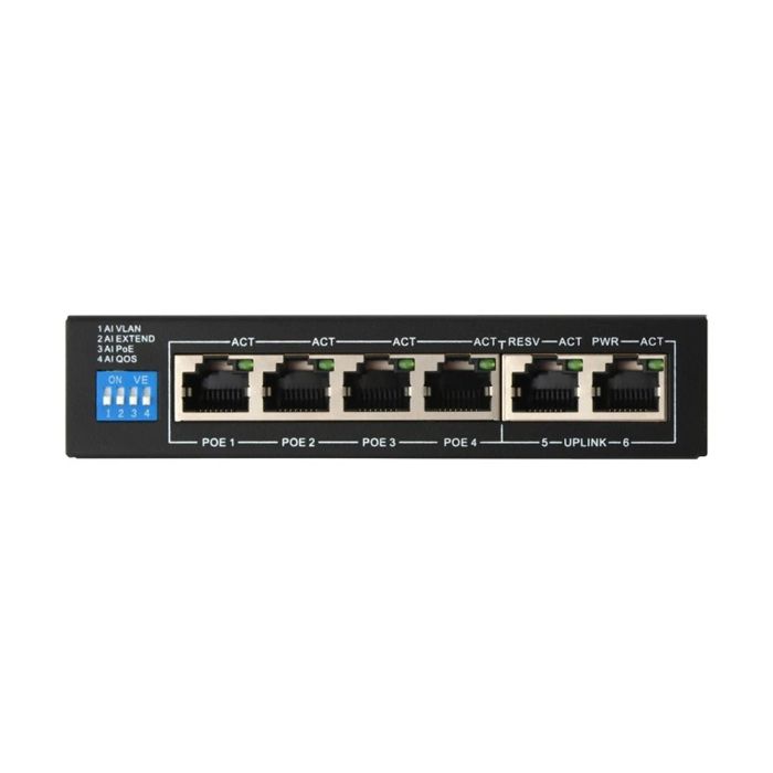 PoE-комутатор FoxGate S6004G-G2-AI POE Watchdog 6-портовий некерований