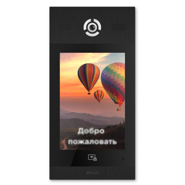 Багатоабонентська IP панель виклику Bas-IP AA-14FBIS (black) з розпізнаванням облич і зчитувачем UKEY для IP-домофонів