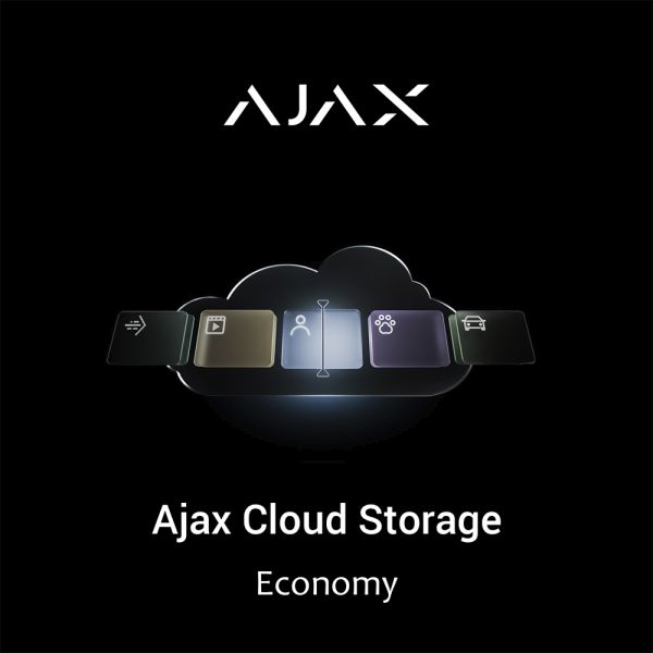 Ajax Cloud Storage Economy (4 камери, 1500 хвилин, 30 днів): захищене хмарне сховище для зберігання подій із пристроїв відеоспостереження Ajax