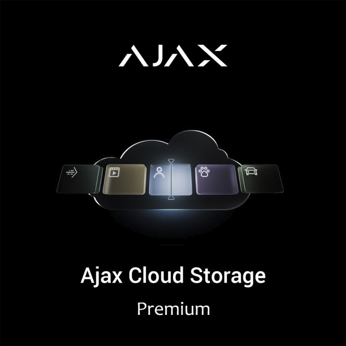 Ajax Cloud Storage Premium (4 камери, 1500 хвилин, 30 днів): захищене хмарне сховище для зберігання подій із пристроїв відеоспостереження Ajax