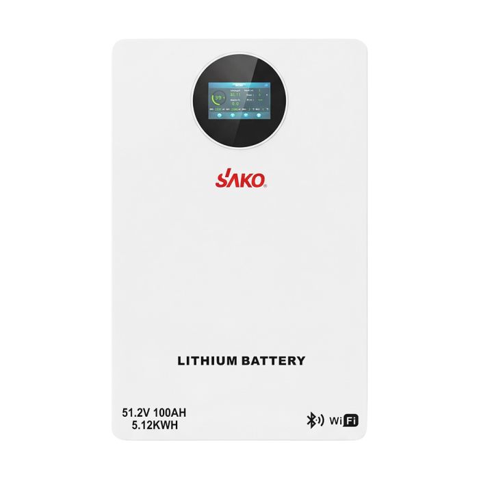 Комплект резервного живлення 6.2kW 5.12kWh: гібридний інвертор Sako SUNON V 6.5KVA/6200W/48V+120A MPPT і акумуляторна батарея 51.2V 100Ah Sako SK-51.2V100Ah Li-Sun series