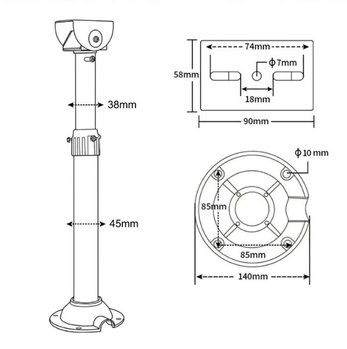 Кронштейн телескопічний 60-120 см універсальний ATIS AWB-60120