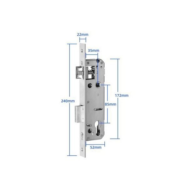 Розумний дверний біометричний замок SEVEN LOCK SL-7762BF black (врізна частина 3585)