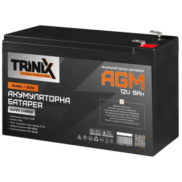 TRINIX SUPER CHARGE 9А•г 12В Свинцево-кислотна акумуляторна батарея