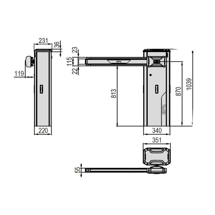 Автоматичний шлагбаум BFT GIOTTO BT B ULTRA 36 KIT зі стрілою 5 м