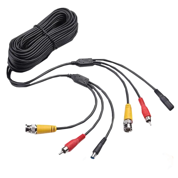 NC + DC + AV 10m Патчкорд комбінований коаксіальний + живлення + звук, чорний