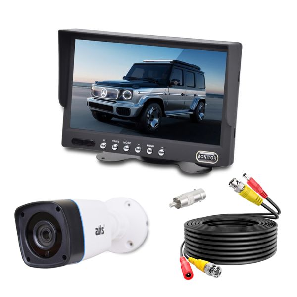 Відеокомплект монітор ATIS ASM-7 + відеокамера 2Мп ATIS AMW-2MIR-20W/2.8 Lite на автомобіль для їзди вночі без світла