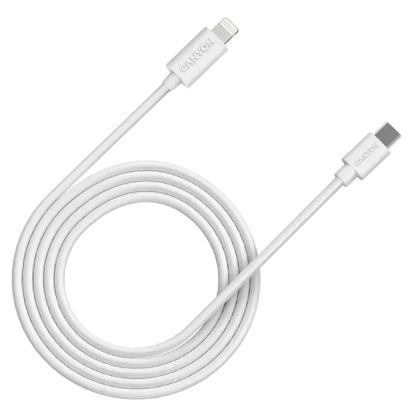 Canyon CFI12B white (Lightning - USB-C ) 2м 20Вт Кабель