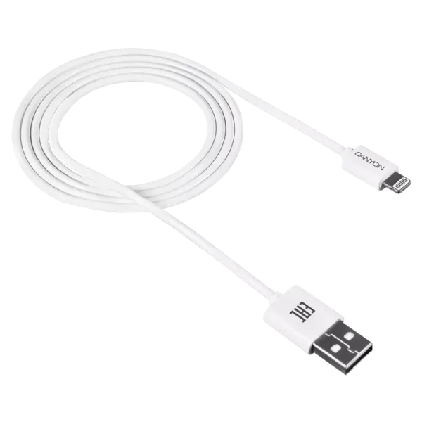 Canyon CFI1W white (Lightning - USB-A) 1м Кабель