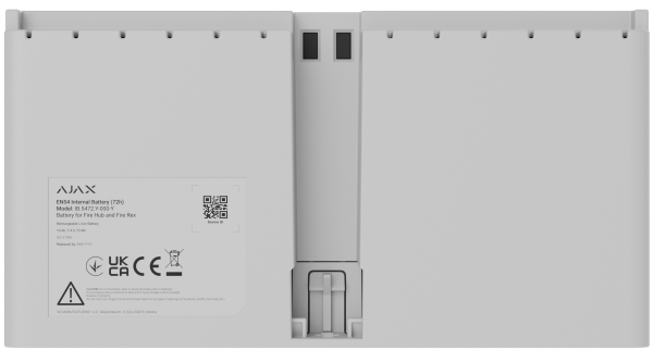 Перезарядна Li-ion батарея для встановлення в EN54 Fire Hub або EN54 Fire ReX Ajax EN54 Internal Battery (72h) White (127878.324.WH)