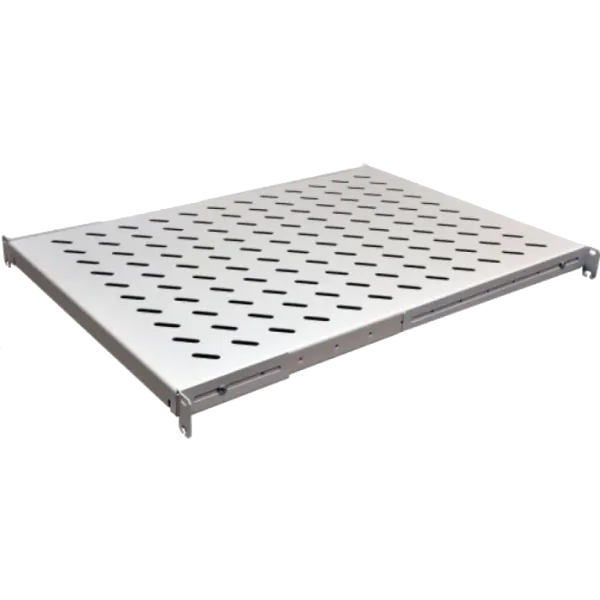 19" 650мм Полиця 4 точки кріплення перфорована сіра